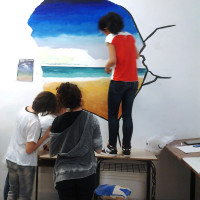 Pittura Murales scuola media Massa Marittima